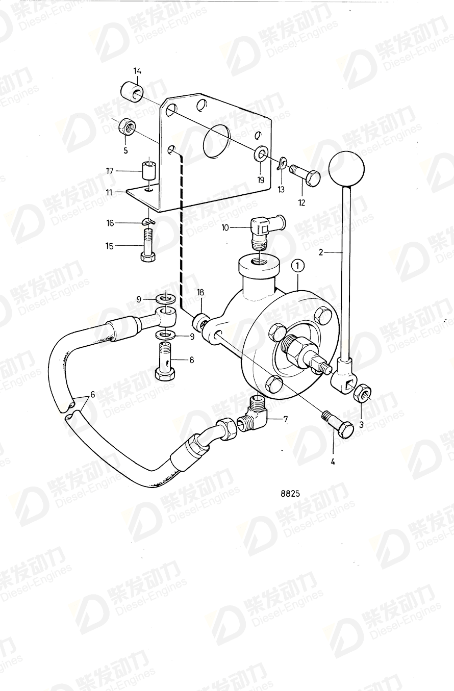 volvo penta Oil bilge pump 805999 Drawing volvo penta Oil bilge pump 805999 Drawing